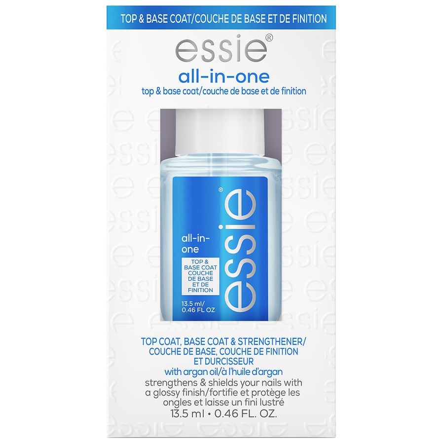 essie All In One 3-Way Glaze Base + Top Coat + Helps Strengthen