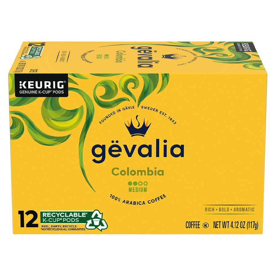 Gevalia Colombian Coffee K Cup Pods Caffeinated Colombia Walgreens