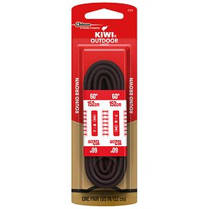Kiwi Outdoor Shoe Laces 60 Inch Round Brown