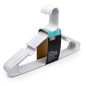 Living Solutions Plastic Clothes Hangers White
