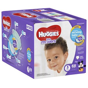 Huggies Little Movers Diapers, Big Pack Size 3, 16-20 lbs, 68 ea