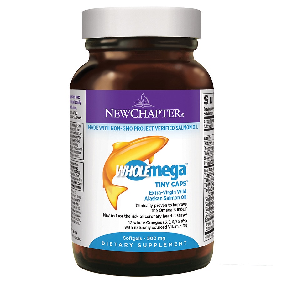  New Chapter WholeMega 1000mg Extra Virgin Omega-Rich Fish Oil Softgels 