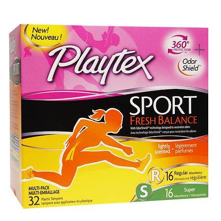 Playtex Sport Fresh Balance Tampons, Multipack Regular & Super