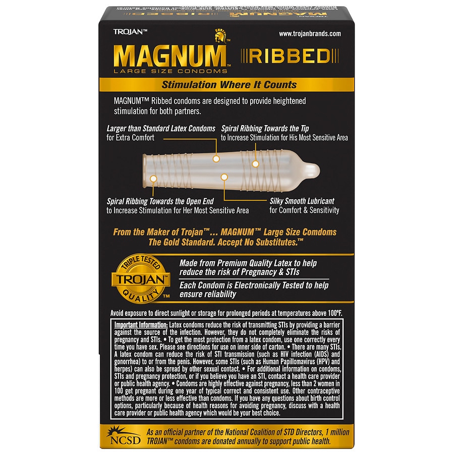 Trojan Ribbed Large Size Lubricated Condoms Large Walgreens