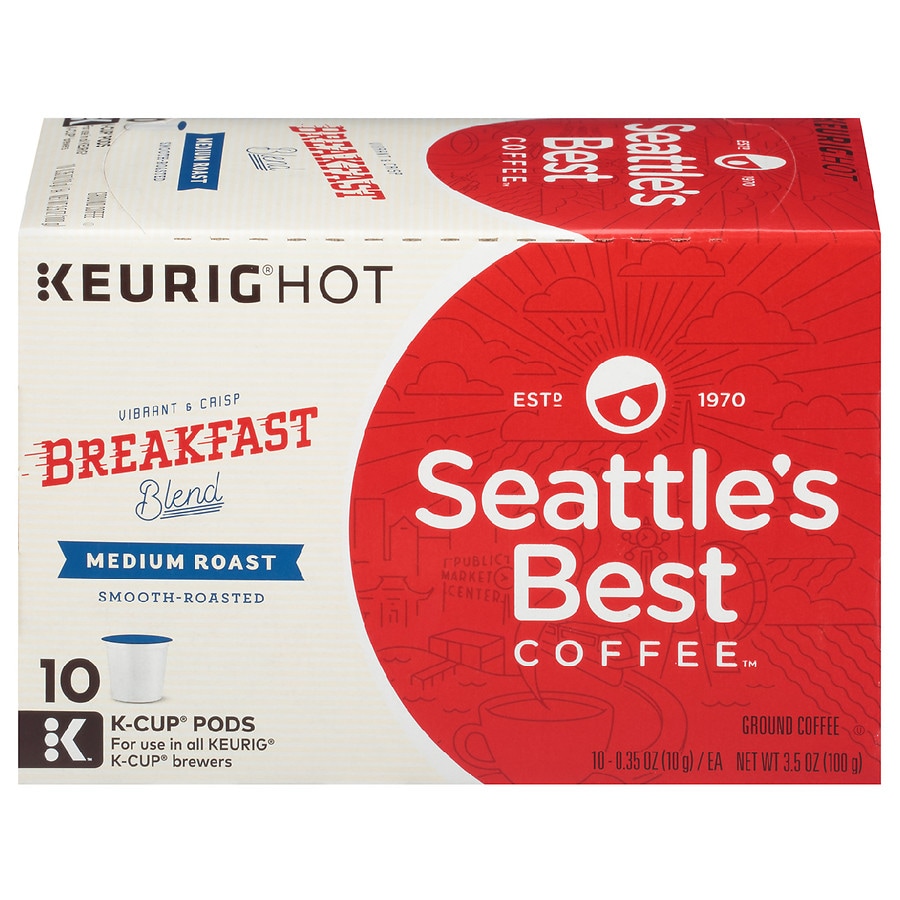  Seattle's Best Coffee Medium Roast Ground Coffee K-Cup Pods Spirited Start Breakfast Blend 