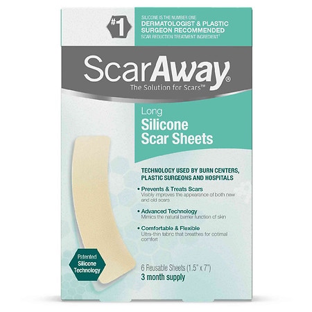 ScarAway Flex Long Silicone Scar Treatment Sheets with Flexisil ...