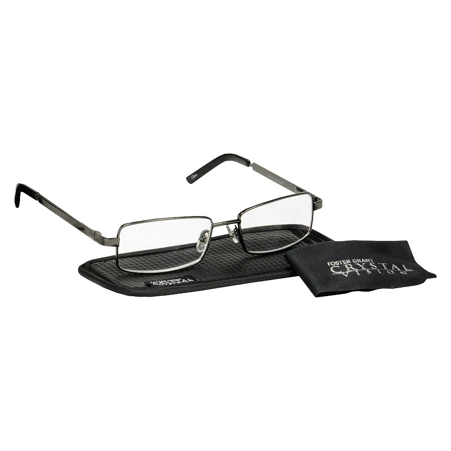 Foster Grant Crystal Vision Metal Advanced Reading Glasses Ash +2.50 ...