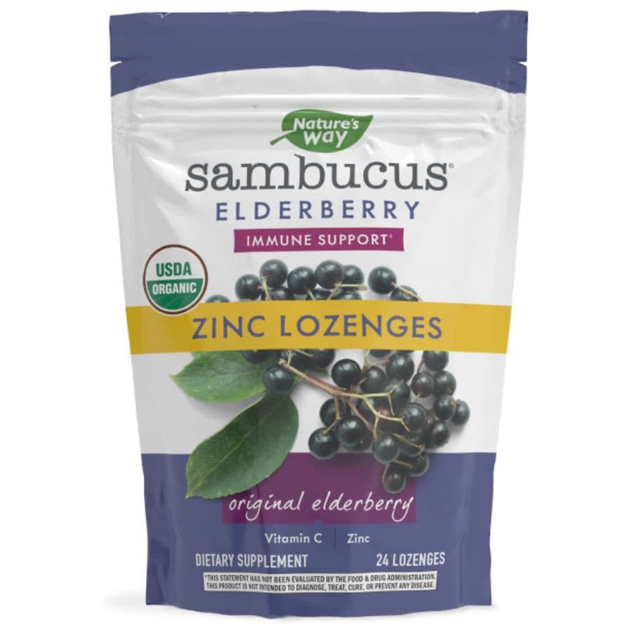 Nature S Way Organic Sambucus Zinc Lozenges Berry Walgreens