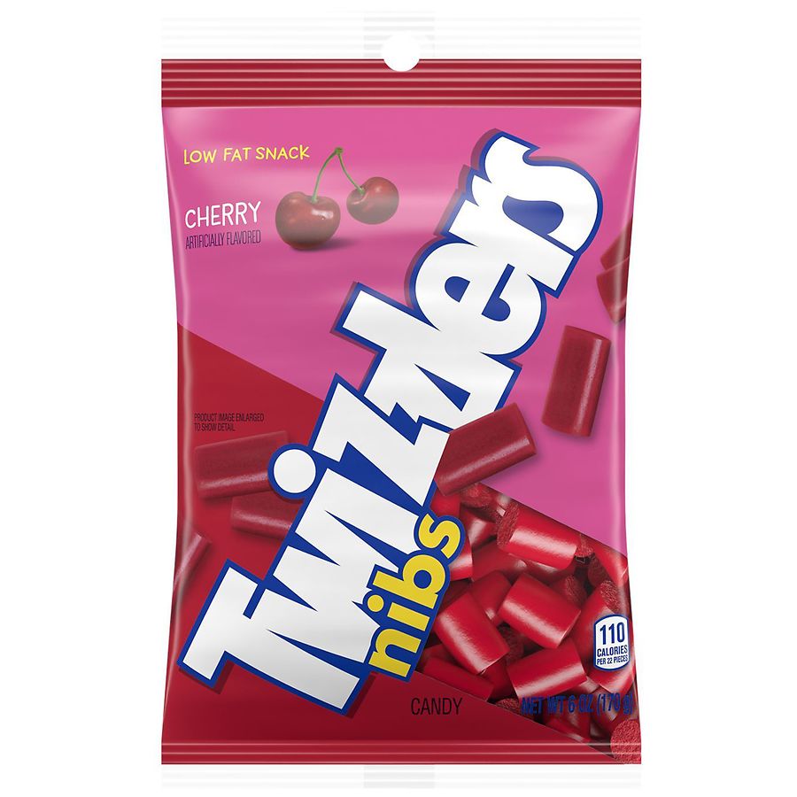 Twizzlers Nibs Cherry Flavored Chewy Candy Bag Cherry