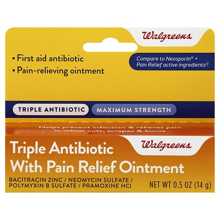 UPC 311917164113 product image for Walgreens Triple Antibiotic With Pain Relief Ointment - 0.5 oz | upcitemdb.com