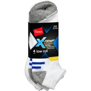 Hanes Men's X-Temp Arch Liner Sock 6-12 Black With Red