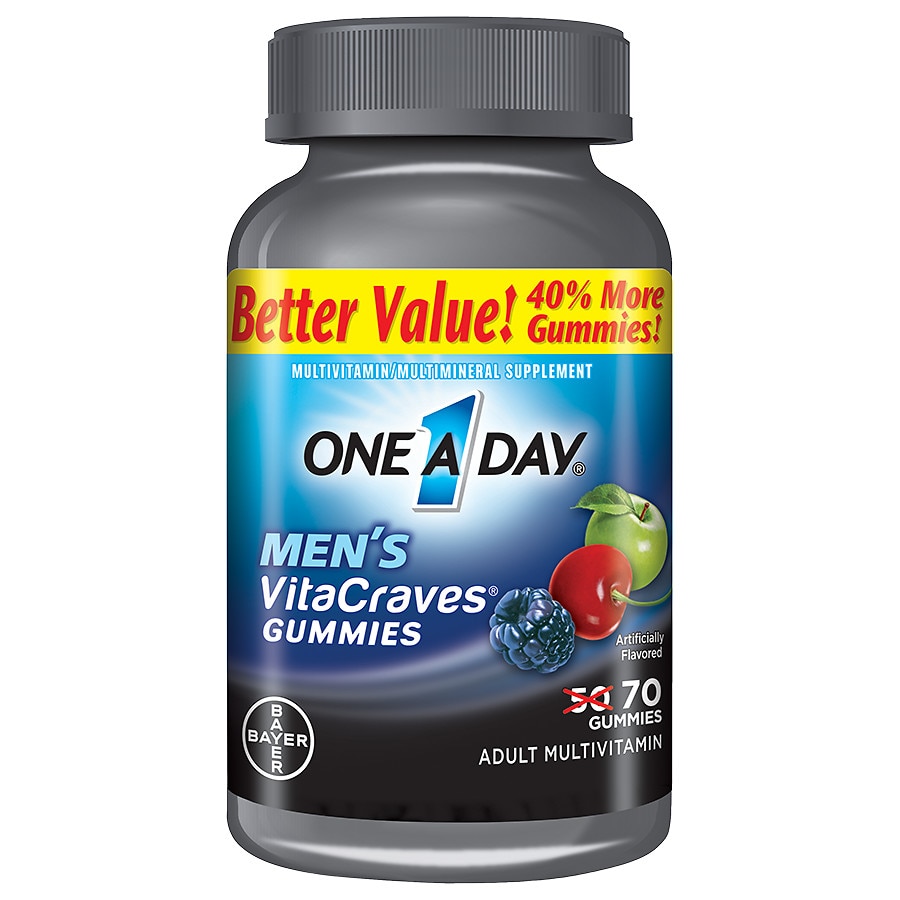 One A Day VitaCraves Men's Multivitamin Gummies Fruit ...