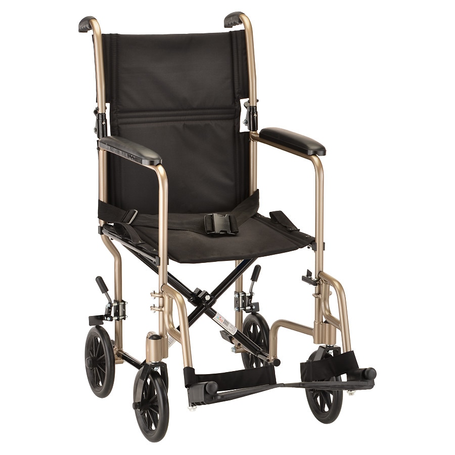 Nova Transport Chair With Fixed Arms 19 Inch Champagne Walgreens