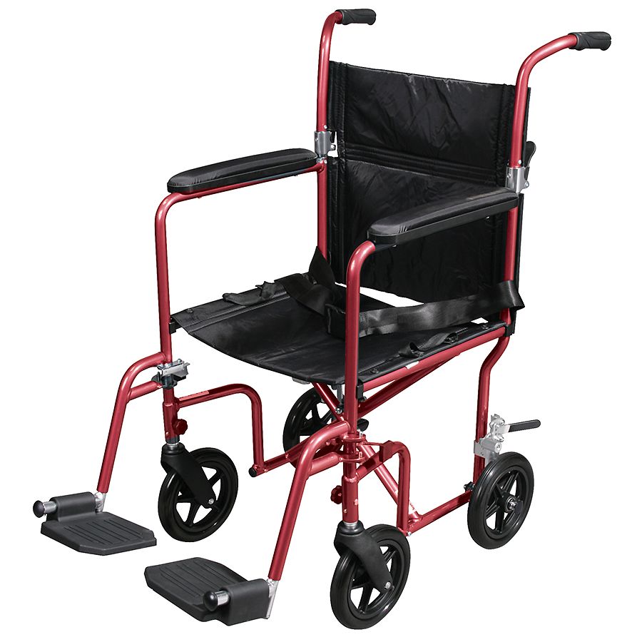 Drive Medical Flyweight Lightweight Transport Wheelchair With