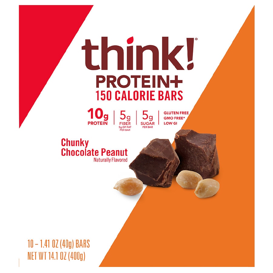 thinkThin Protein + 150 Calorie Bars Chunky Chocolate Peanut, 10 pk