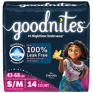 Goodnites Girls' Jumbo Diapers S/M