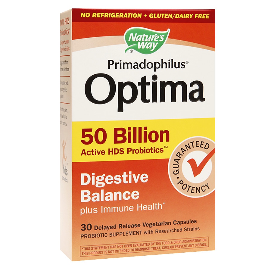  Nature's Way Primadophilus Optima Digestive Balance 50 Billion, Vegetarian Capsules 