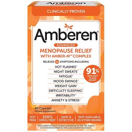 Menoslim Tea Review alternative: Amberen Multi-Symptom Menopause Relief 
