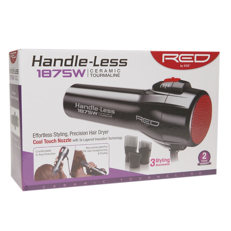  Red by Kiss Handle-Less Ceramic Tourmaline 1875W Hair Dryer 