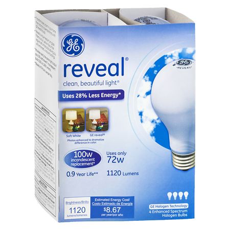 GE Reveal Halogen Bulb 72 Watt