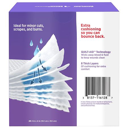 band aid first aid gauze pads large 4 inch x 4 inch walgreens
