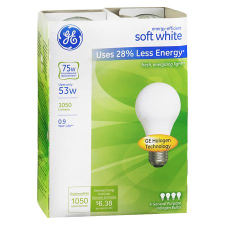 GE Soft White Halogen 53 Watt