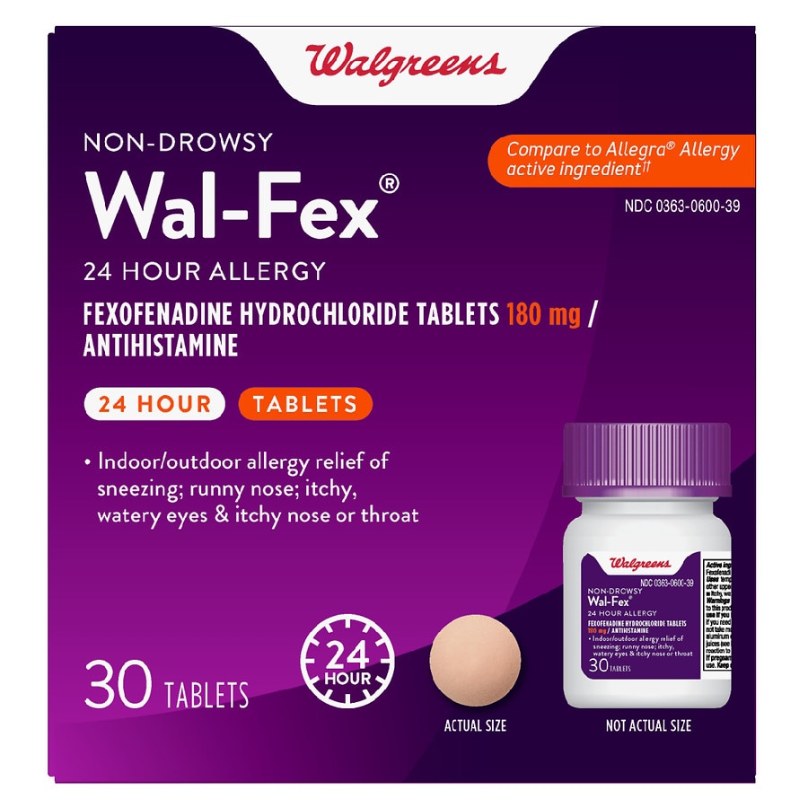 Walgreens WalFex 24 Hour Allergy Relief Tablets Walgreens