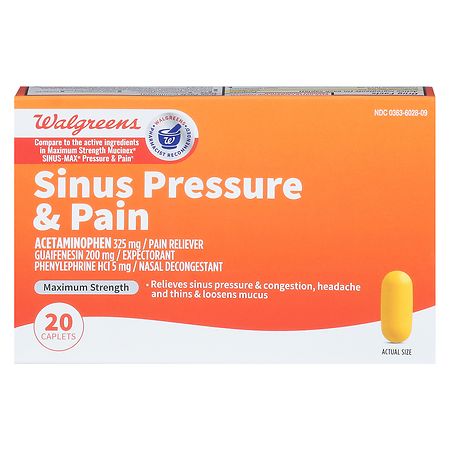 Walgreens Mucus Relief Sinus Pressure amp; Pain Caplet  Walgreens