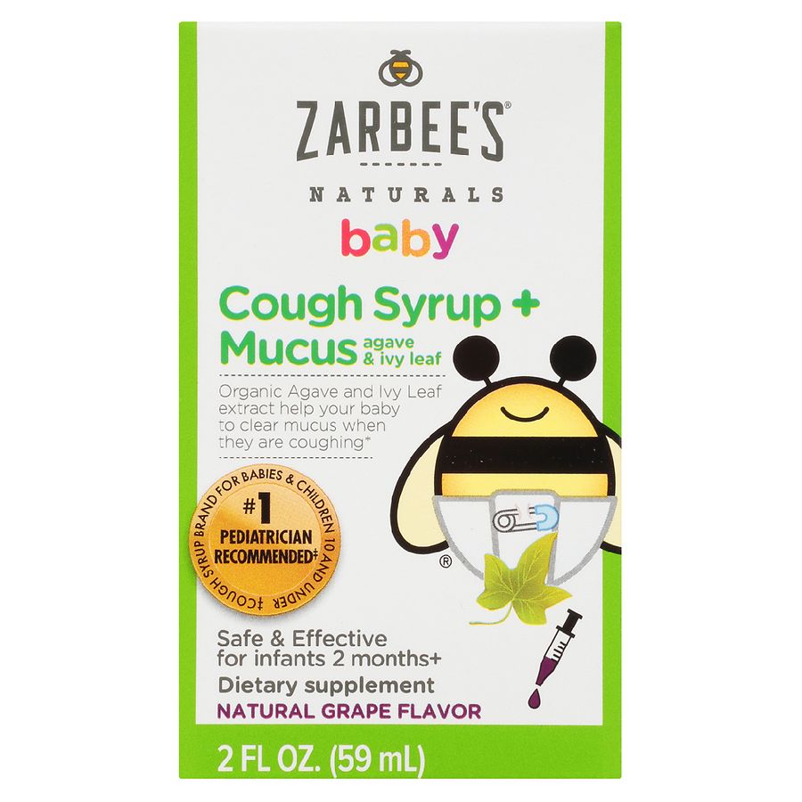 Zarbee S Naturals Baby Cough Syrup Mucus Natural Grape Fragrance Free Walgreens