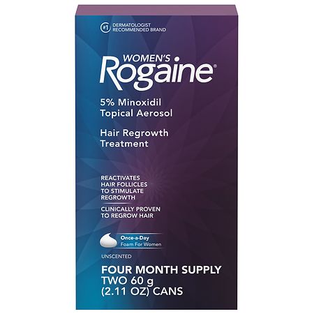 Women's Rogaine 5% Minoxidil Foam for Hair Regrowth - 4 Month Supply