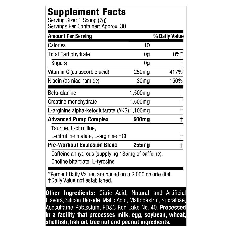 Six Star Pre Workout Explosion Fruit Punch Walgreens