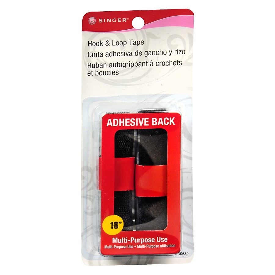  Singer Adhesive Back Hook & Loop 18 Inch Black 