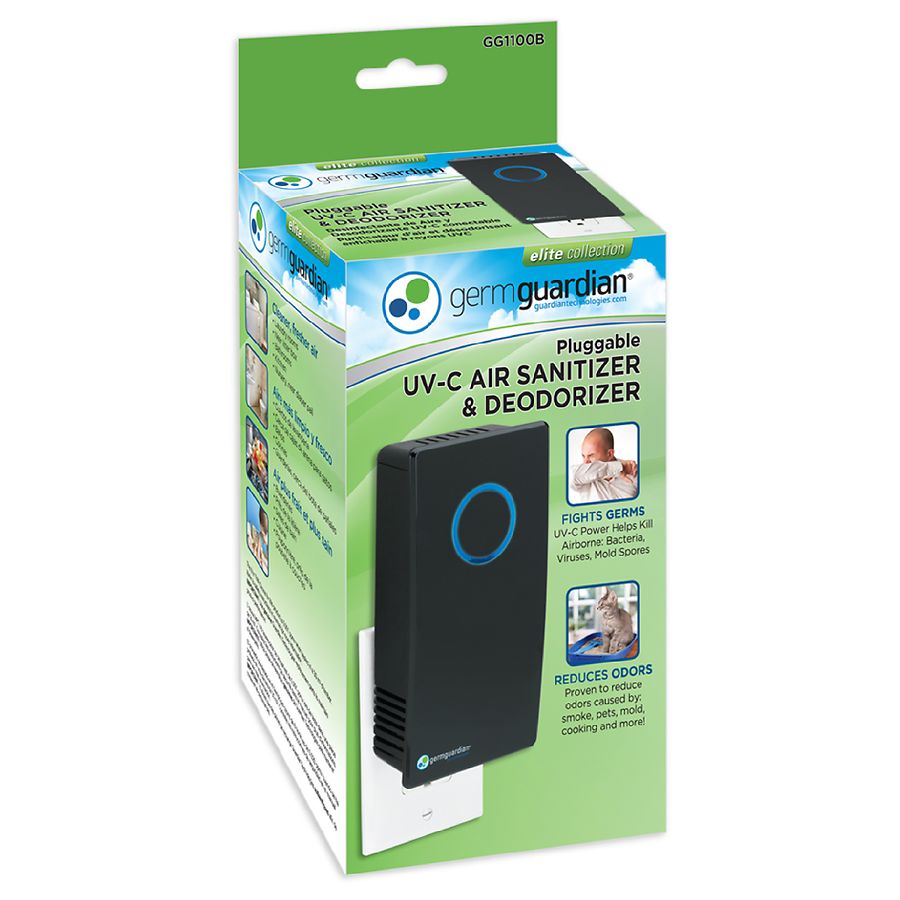 Germ Guardian Elite Pluggable UV-C Sanitizer and Deodorizer Black