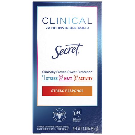 Secret Clinical Strength Antiperspirant & Deodorant Invisible Solid Stress Response - 1.6 oz