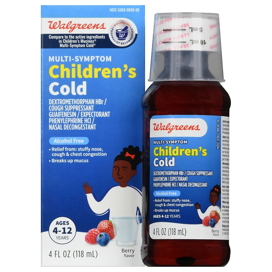 Walgreens Children S Mucus Relief Multi Symptom Cold Cough Suppressant Mixed Berry Walgreens