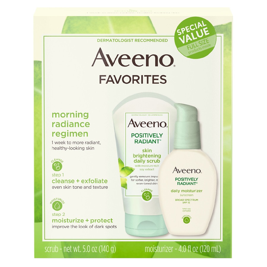 Aveeno Gift Set, Face Scrub & Moisturizer