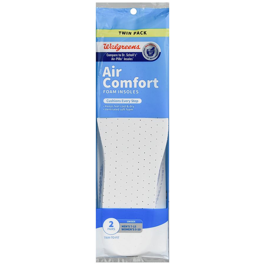 Foam Insoles Unisex, Twin Pack One Size 