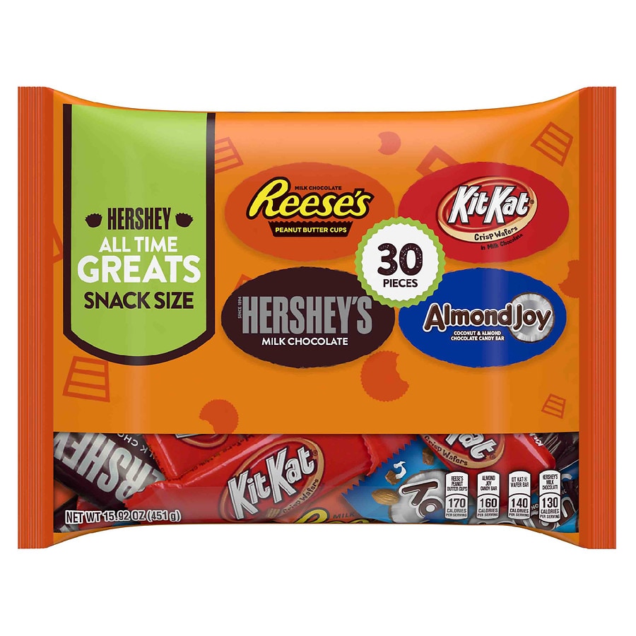  Hershey's All Time Greats Snack Size Assortment, 30 Pieces 