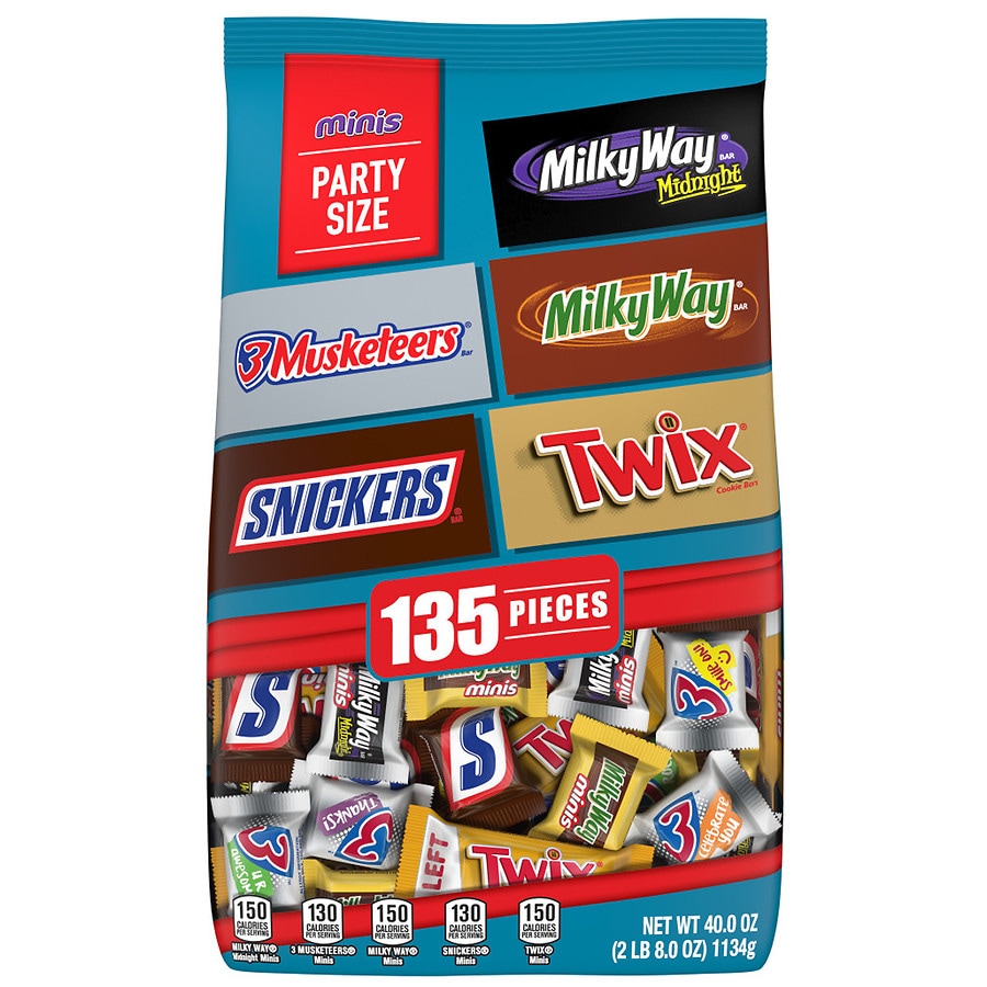 Mars Snickers, Twix, Milky Way & More Variety Chocolate Candy Bar - 135 Piece Bag Milky Way