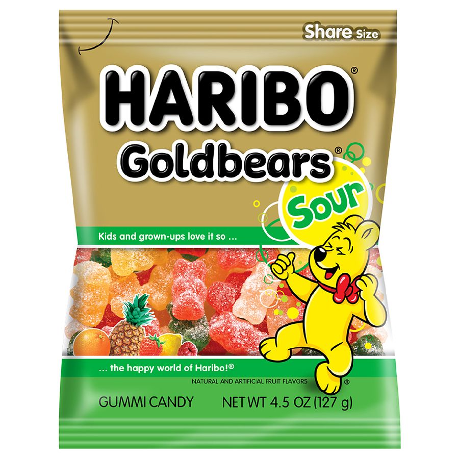 Haribo Sour Gold Bears Gummi Candy Pineapple | Walgreens