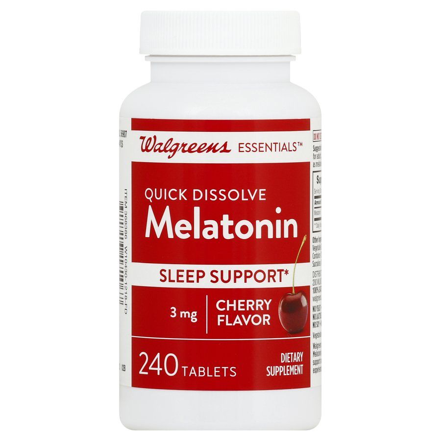 Walgreens Melatonin Sleep Support 3mg, Quick Dissolve Tablets Cherry