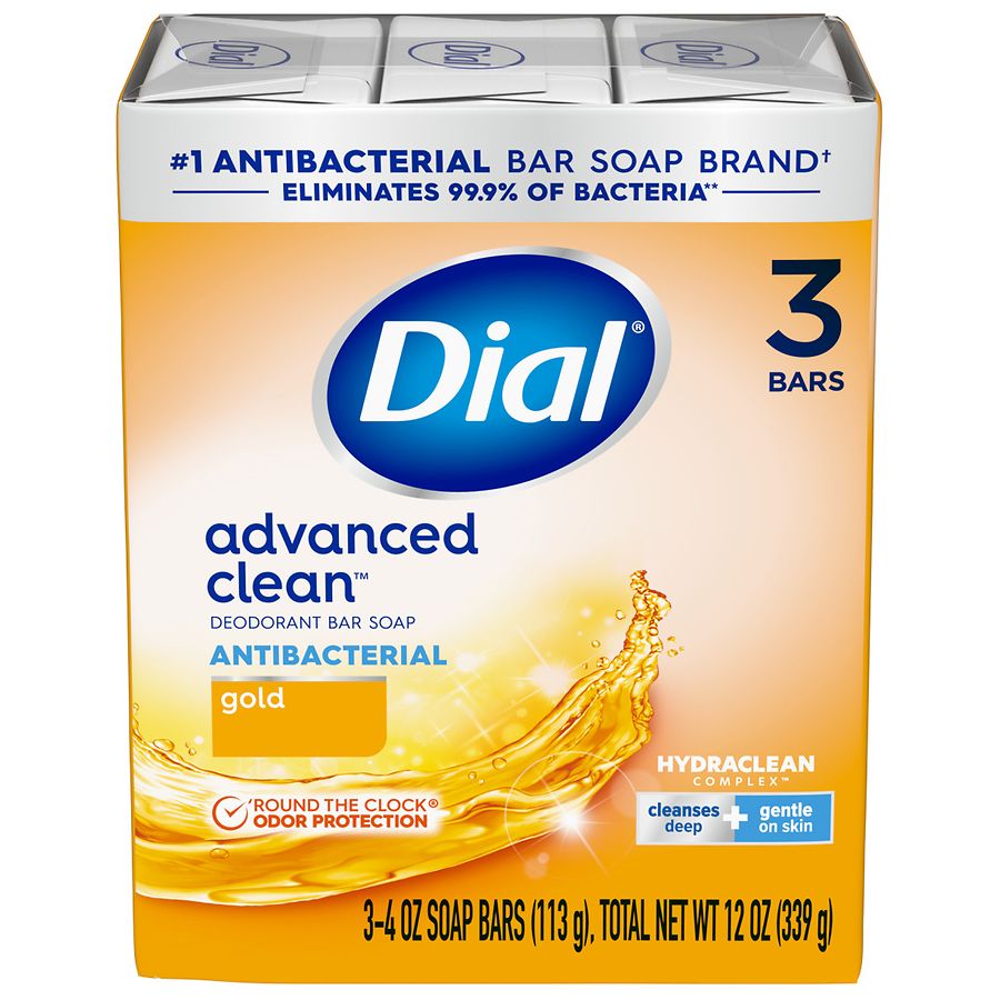 Dial Antibacterial Deodorant Bar Soap Gold, Gold Gold