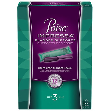 Poise Impressa Incontinence Bladder Supports for Bladder Control, Packaging May Vary Size 3 - 10 ea