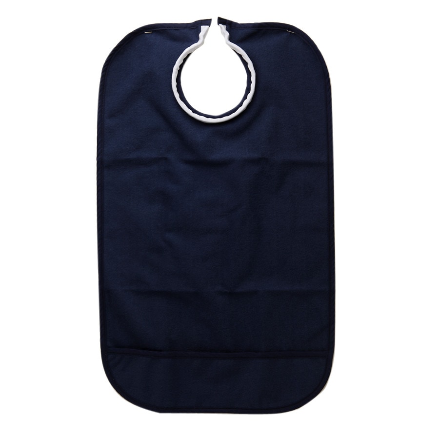 Quick Bib Vinyl Backing with Crumb Catcher X-Large Navy Blue