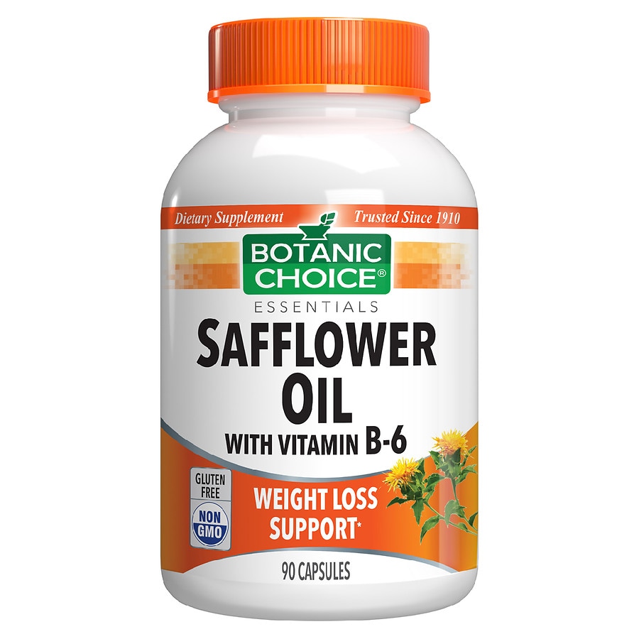 Botanic Choice Essentials Safflower Oil with Vitamin B-6 Dietary Supplement Capsules