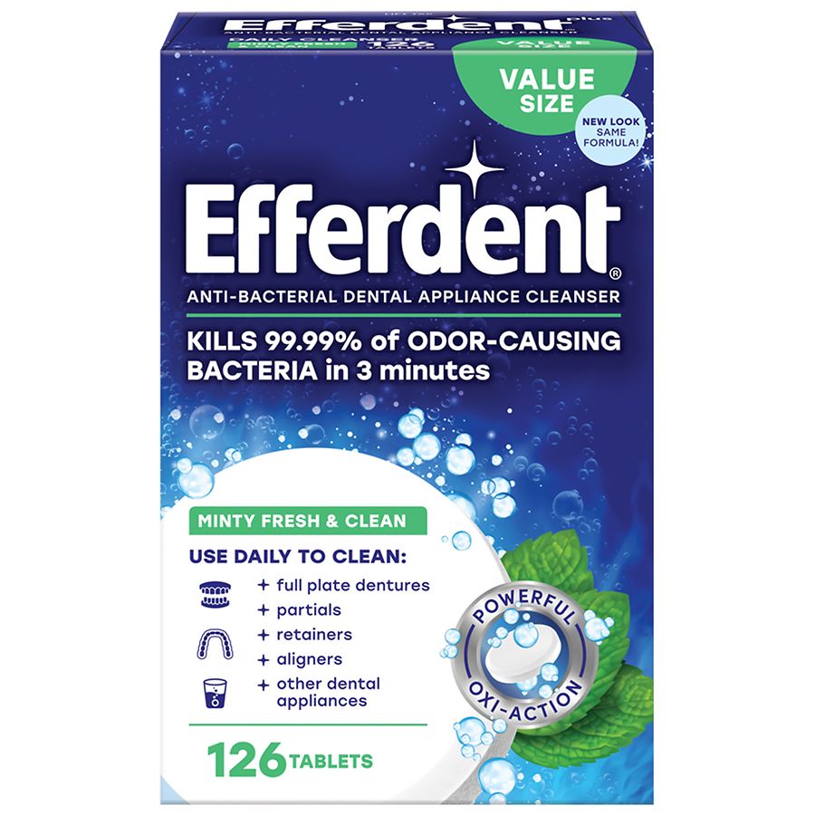 Efferdent Plus Mint Anti-Bacterial Denture Cleanser Plus Mint