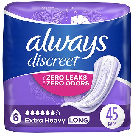 Always(r) Discreet Long Length Ultimate Pads, 45 count