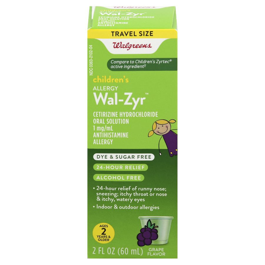 Walgreens Wal-Zyr Children's Sugar Free Dye Free Grape