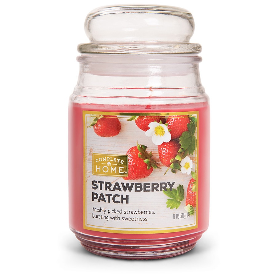  Complete Home Jar Candle Strawberry Patch Red 