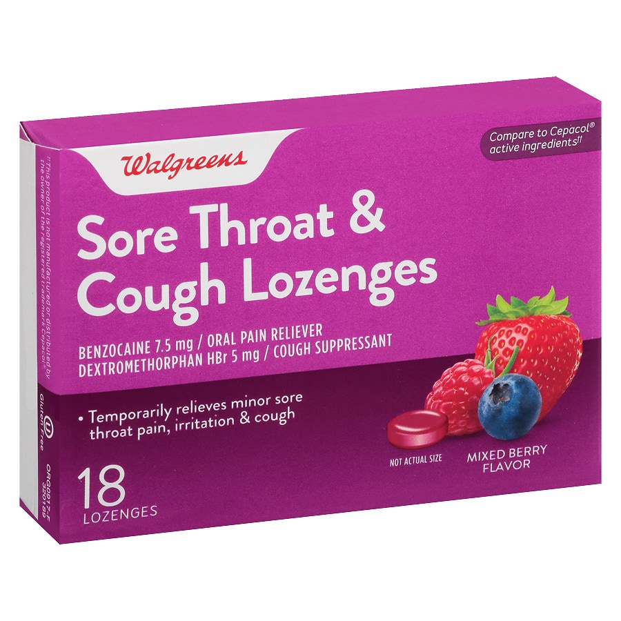 Walgreens Sore Throat Lozenges Mixed Berry Walgreens